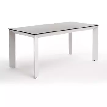 "Венето" обеденный стол из HPL 160х80см, цвет "серый гранит", каркас белый 4SIS арт.УТ-00005678