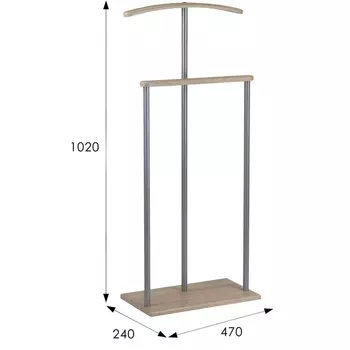 Вешалка костюмная Дэви 1 металлик/дуб сонома от фабрики Mebelik