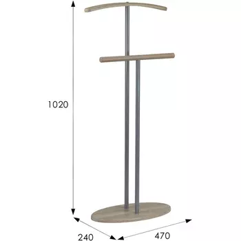 Вешалка костюмная Дэви 2 металлик/дуб сонома от фабрики Mebelik