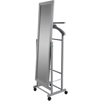 Вешалка костюмная с зеркалом на колесах В 24Н серый от фабрики Mebelik