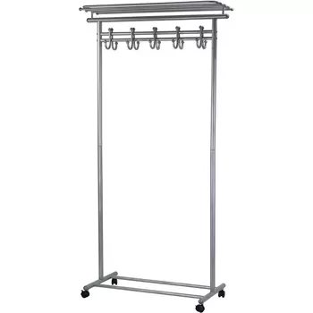 Вешалка напольная на колесах М 9 металлик с крючками от фабрики Mebelik