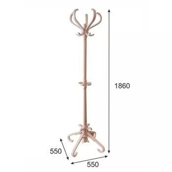 Вешалка напольная В 10Н белый ясень от фабрики Mebelik