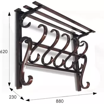 Вешалка настенная В 7Н темно-коричневый от фабрики Mebelik