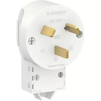 Вилка с заземлением для электроплиты 32А 250В (белый) Systeme Electric Blanca BLNSV003231