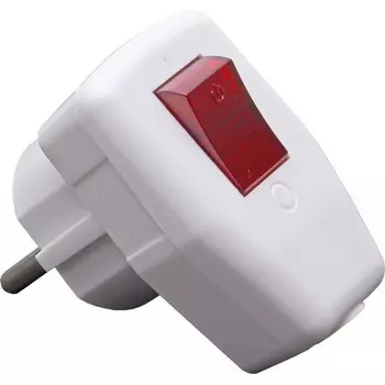 Вилка угловая с заземлением и выключателем Stekker 39004