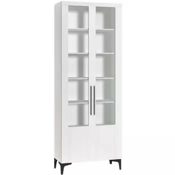 Витрина Woodville двухдверная Вестра белый шагрень 518141