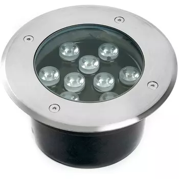 Встиваемый светодиодный светильник (грунтовый) Feron SP2803 48347 10W, AC 12V, низковольтный, 4000К, металлик, вн.диаметр: 110mm, IP67