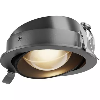 Встраиваемый светильник круглый IP44 светодиодный 12Вт 3000К Maytoni Lens DL105-12W3K-B