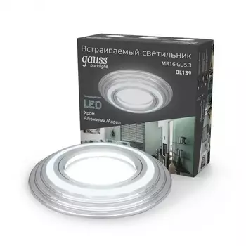 Встраиваемый светильник круглый Gauss Backlight BL139