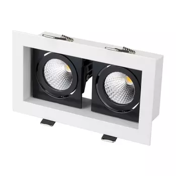 Светильник встраиваемый LED CL-KARDAN-S180x102-2x9W Day (WH-BK, 38 deg) (Arlight, IP20 Металл, 3 года) 024129