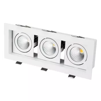 Светильник CL-KARDAN-S260x102-3x9W Warm (WH, 38 deg) (IP20 Металл) 024133 (Arlight)