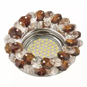 Встраиваемый светильник круглый DLS-F130 GU5.3 CHROME/BROWN Fametto