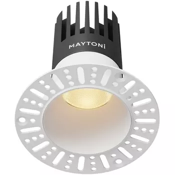 Встраиваемый светильник круглый под гипсокартон светодиодный Maytoni Dip DL122-15W-2.7K-TRS-W