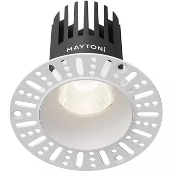 Встраиваемый светильник круглый под гипсокартон светодиодный Maytoni Dip DL121-15W-4K-TRS-W