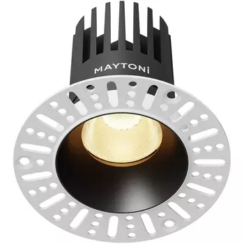 Встраиваемый светильник круглый под гипсокартон светодиодный Maytoni Dip DL121-15W-2.7K-TRS-B