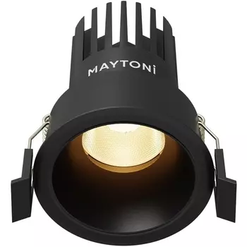 Встраиваемый светильник круглый светодиодный Maytoni Dip DL115-10W-2.7K-B