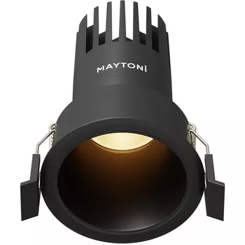 Встраиваемый светильник круглый светодиодный Maytoni Dip DL116-10W-2.7K-B