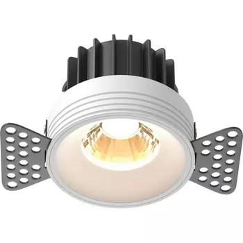 Встраиваемый светильник круглый под гипсокартон светодиодный Maytoni Round DL058-12W2.7K-TRS-W