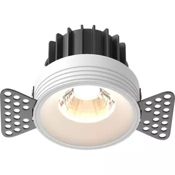 Встраиваемый светильник круглый под гипсокартон светодиодный Maytoni Round DL058-12W3K-TRS-W