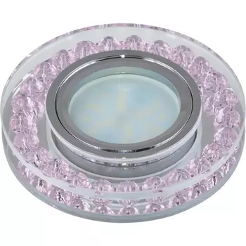 Встраиваемый светильник круглый DLS-P102 GU5.3 CHROME/PINK Fametto Peonia