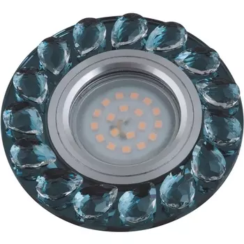 Встраиваемый светильник круглый DLS-P107 GU5.3 CHROME/SMOKE+CLEAR Fametto Peonia