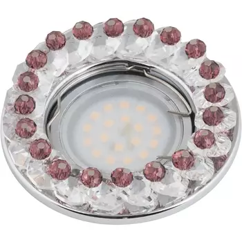 Встраиваемый светильник круглый DLS-P115 GU5.3 CHROME/CLEAR+PURPLE Fametto Peonia