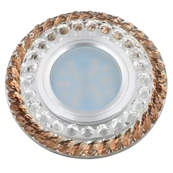 Встраиваемый светильник со светодиодной подсветкой DLS-L132 GU5.3 CHROME/BROWN Fametto Luciole