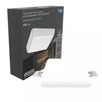 Встраиваемый светильник светодиодный Gauss Frameless 968511209