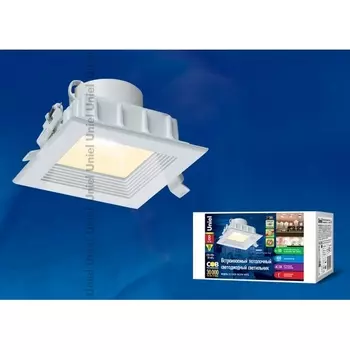 Встраиваемый светильник светодиодный ULT-D02B-8W/WW WHITE (Uniel)