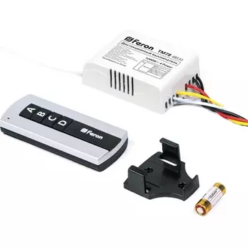 Выключатель дистанционный TM78 220V 48533 1000W 4-х канальный 30м с пультом управления, черный/серебро Feron