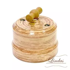 Выключатель двойной декор Кедр 34124 (Lindas)