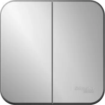 Выключатель двухклавишный (алюминий) Systeme Electric Blanca BLNVA105003