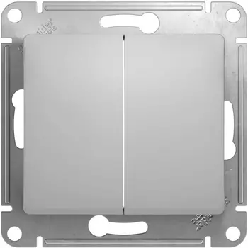 Выключатель двухклавишный (алюминий) Systeme Electric GSL000351