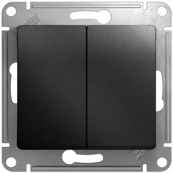 Выключатель двухклавишный (антрацит) Systeme Electric Glossa GSL000751