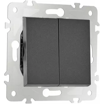 Выключатель двухклавишный Arte Milano am-203 203.30-2.black