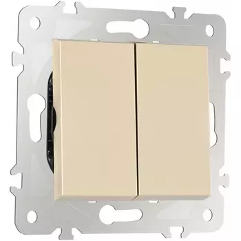 Выключатель двухклавишный Arte Milano am-203 203.30-2.shampan