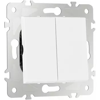 Выключатель двухклавишный Arte Milano am-203 203.30-2.white