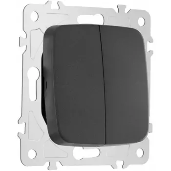 Выключатель двухклавишный Arte Milano am-205 205.30-2.black