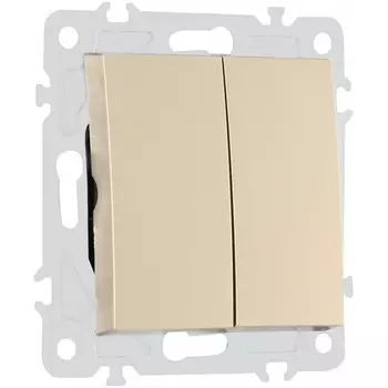 Выключатель двухклавишный Arte Milano am-206 206.30-2.shampan