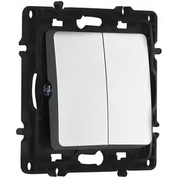 Выключатель двухклавишный Arte Milano am-217 217.30-2.silver