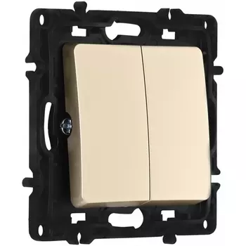 Выключатель двухклавишный Arte Milano am-217 217.30-2.shampan