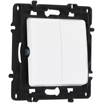 Выключатель двухклавишный Arte Milano am-217 217.30-2.white