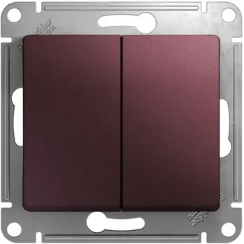 Выключатель двухклавишный (баклажановый) Systeme Electric Glossa GSL001165
