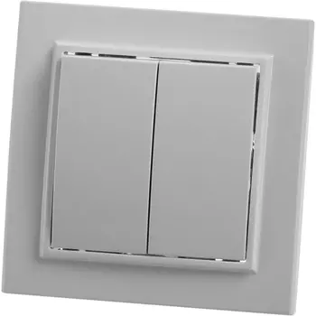 Выключатель двухклавишный (белый) Stekker Эрна 39044