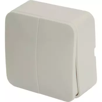 Выключатель двухклавишный (белый) Stekker София 49289