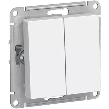 Выключатель двухклавишный (белый) Systeme Electric AtlasDesign ATN000165