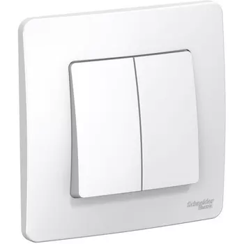 Выключатель двухклавишный (белый) Systeme Electric Blanca BLNVS010501