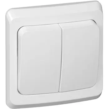 Выключатель двухклавишный (белый) Systeme Electric Этюд BC10-002B