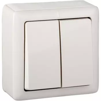 Выключатель двухклавишный (белый) Systeme Electric VA56-232I-B