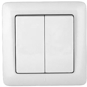 Выключатель двухклавишный (белый) Systeme Electric VS56-234-B